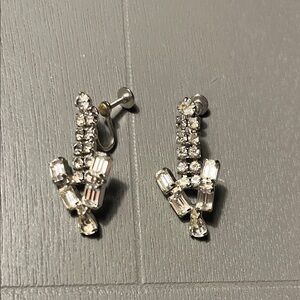Vintage Rhinestone Screw Back Earrings
